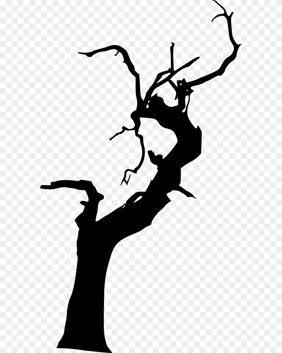 Dead Tree Silhouette, Stencil, Person, Dancing, Leisure Activities Png Image