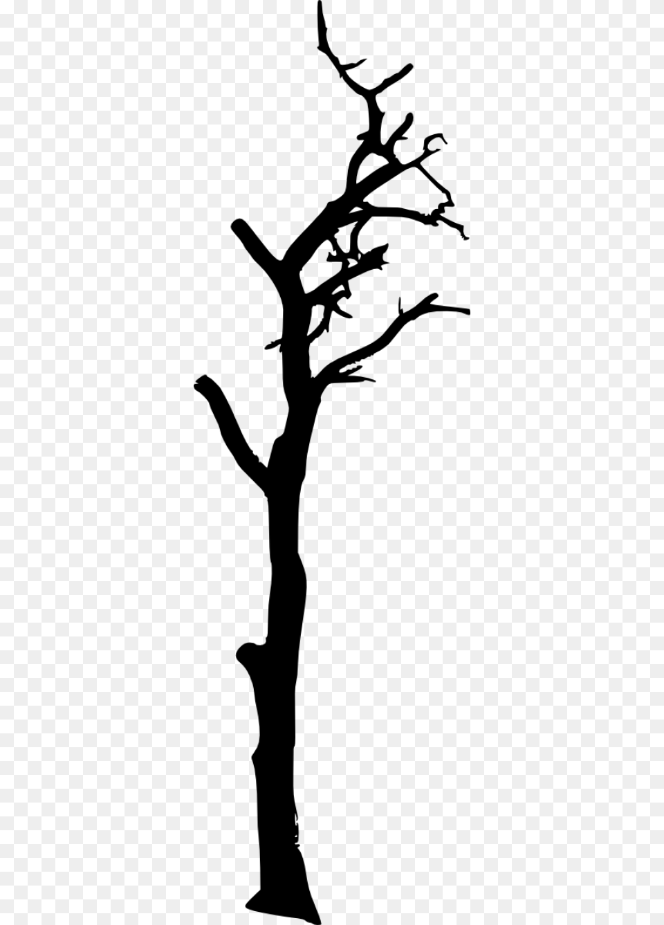 Dead Tree Silhouette, Gray Free Png