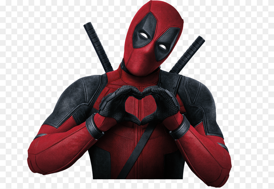 Deadpool Ajax Heart With Hands Meme Transparent, Clothing, Costume, Person, Adult Png