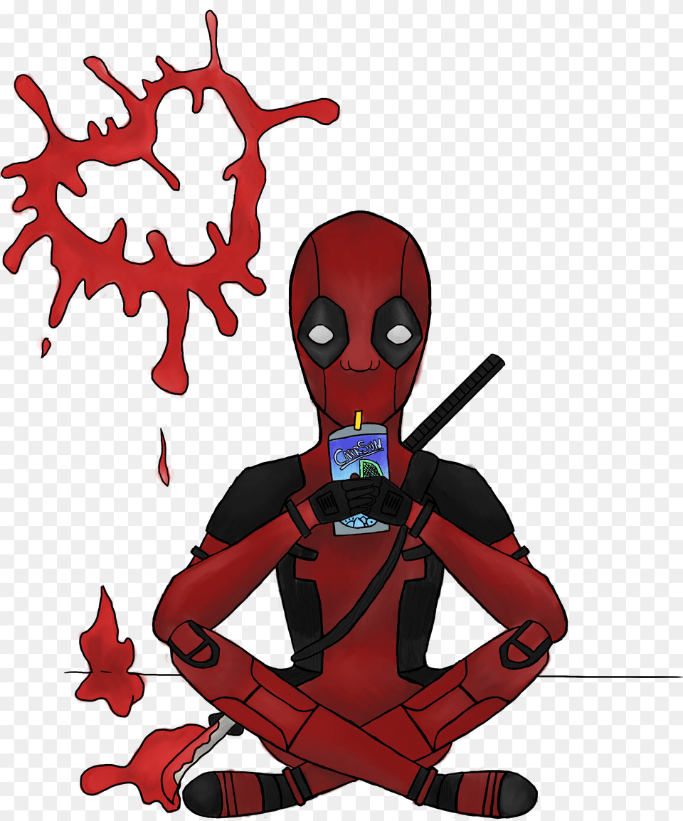 Deadpool And His Caprisun Arty Outfit Illustration, Art, Graphics, Book, Comics Free Png Download