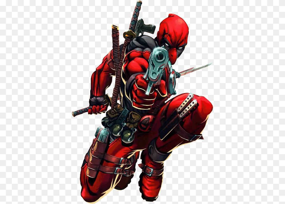 Deadpool And Spiderman Comic Trends International Dead Pool Attack Wall Poster, Person, Samurai Free Png Download