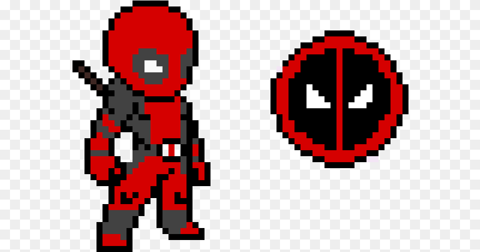 Deadpool Character And Logo Deadpool Pixel Art, Alien Free Png Download