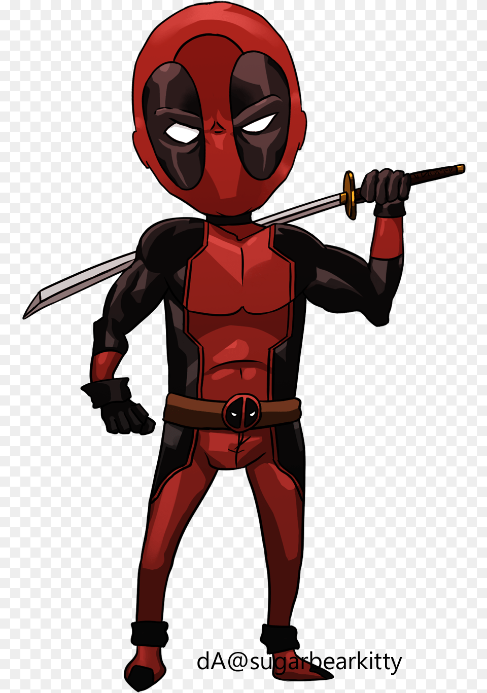 Deadpool Clipart Comic Book Character Spiderman Chibi, Person, Face, Head, Clothing Free Png Download