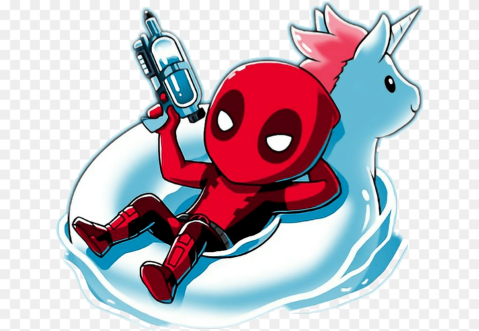 Deadpool Collection Of Free Vector Unicorn On Ui Ex Deadpool Kawaii En Unicornio, Baby, Person, Outdoors Png