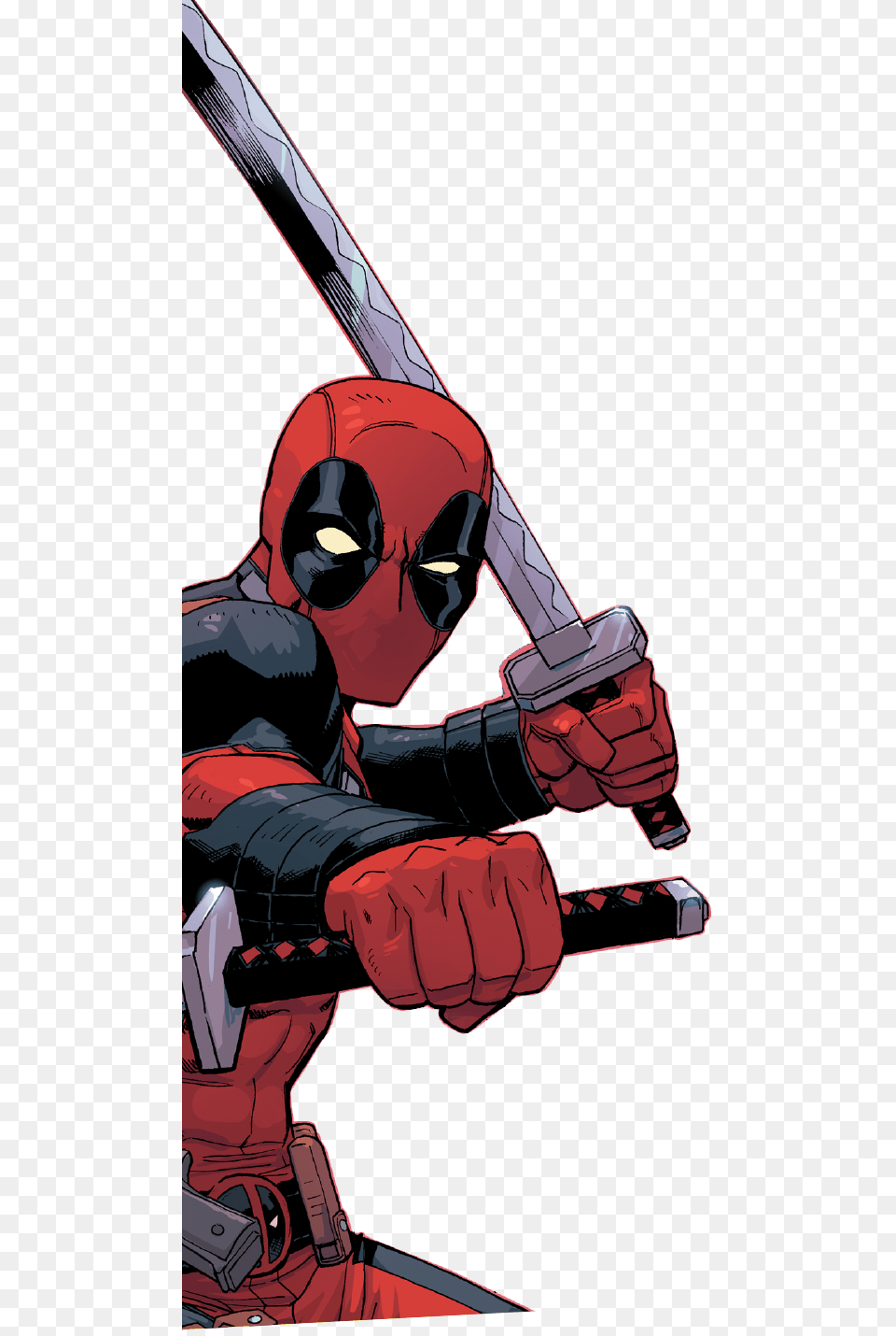 Deadpool Comic Book Art, Face, Head, Person, Device Free Png Download