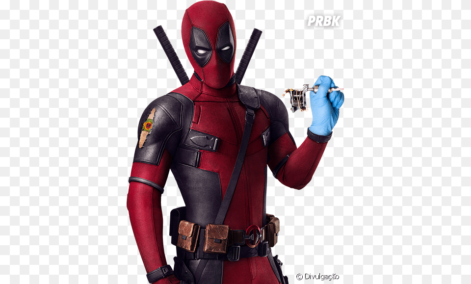 Deadpool Como Tatuador Para Divulgar Estande Da Comic Con Deadpool, Adult, Clothing, Female, Glove Png Image