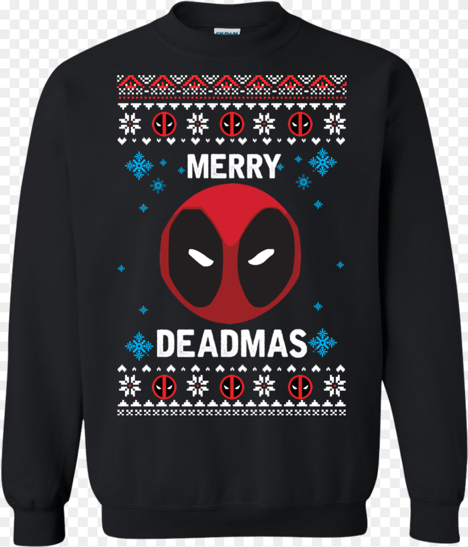 Deadpool Face Harry Potter Christmas Sweatshirt, Clothing, Hoodie, Knitwear, Sweater Png
