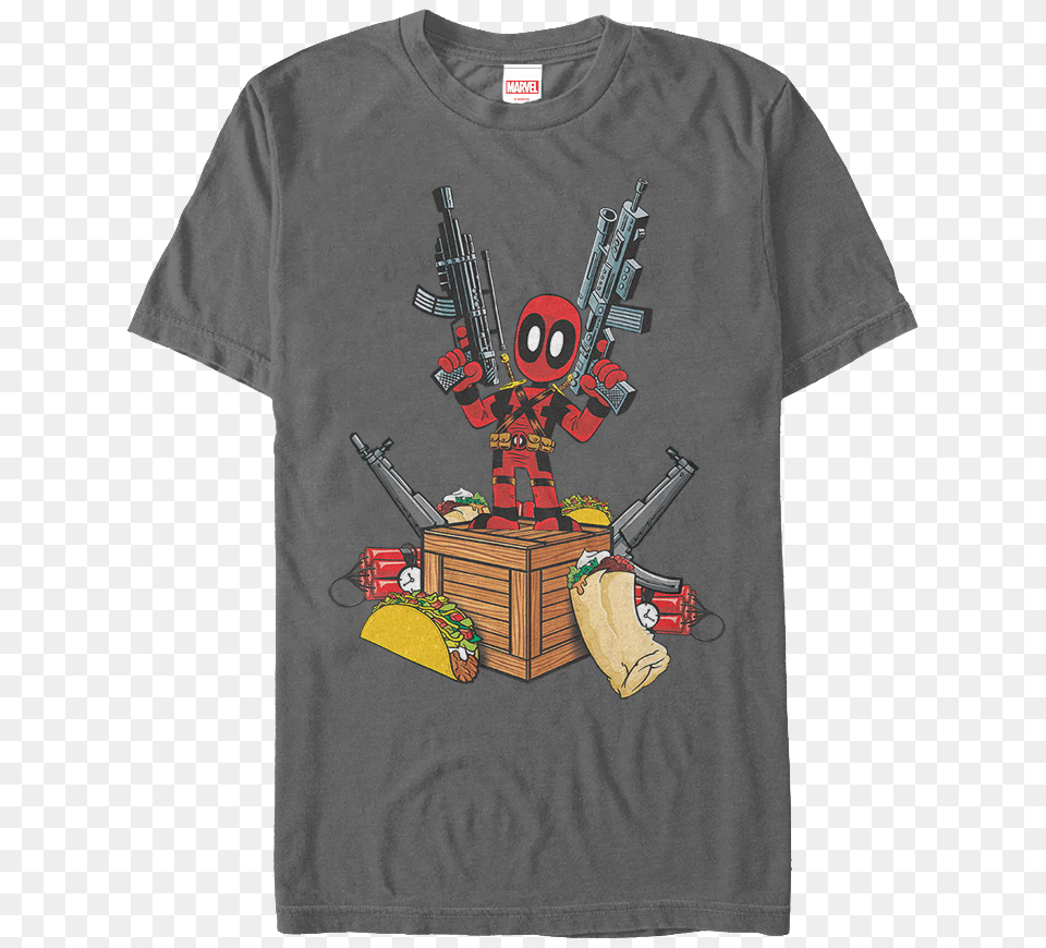 Deadpool Fundamentals T Shirt T Shirt, Clothing, T-shirt, Person, Gun Png