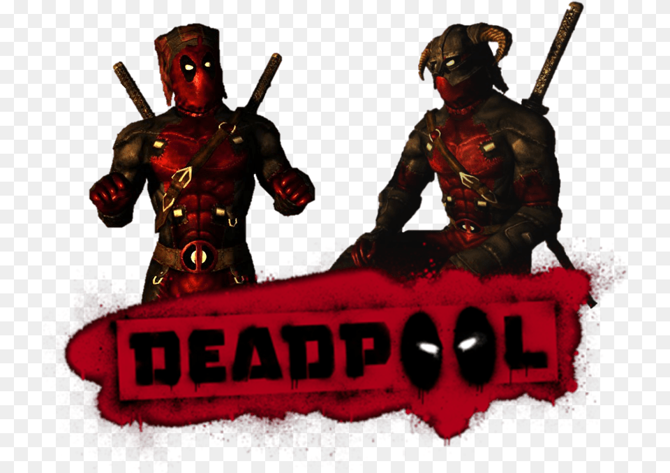 Deadpool Game Logo, Adult, Male, Man, Person Png Image