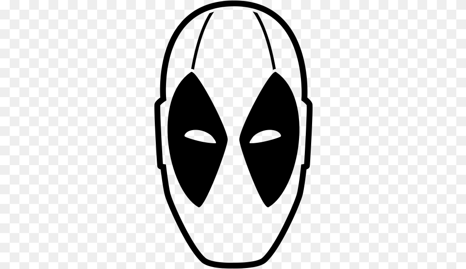 Deadpool Head Black And White, Gray Free Png Download