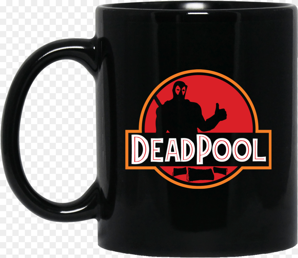 Deadpool Jurassic World Logo Mug Mug, Cup, Person, Beverage, Coffee Png