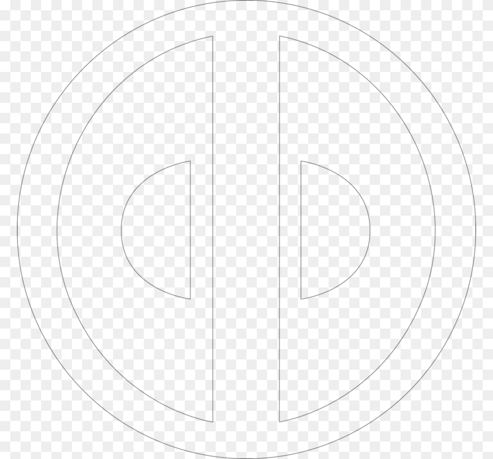 Deadpool Logo 2 Outline By Mr Droy Circle, Gray Free Png Download