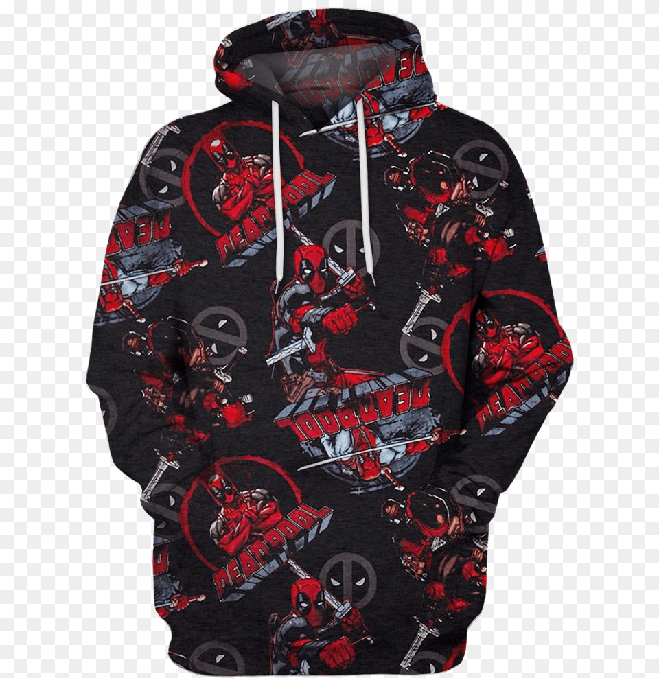 Deadpool Movie Hoodie 3d Sweatshirt, Sweater, Knitwear, Clothing, Male Png