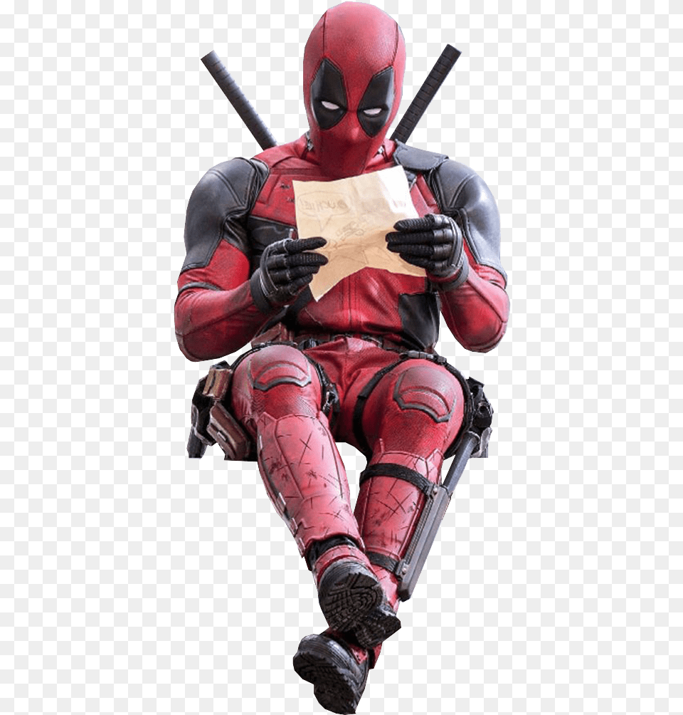 Deadpool Reading Deadpool, Person, Clothing, Costume, Man Png Image