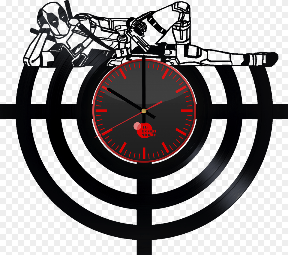 Deadpool Record Clock Deadpool, Analog Clock Png