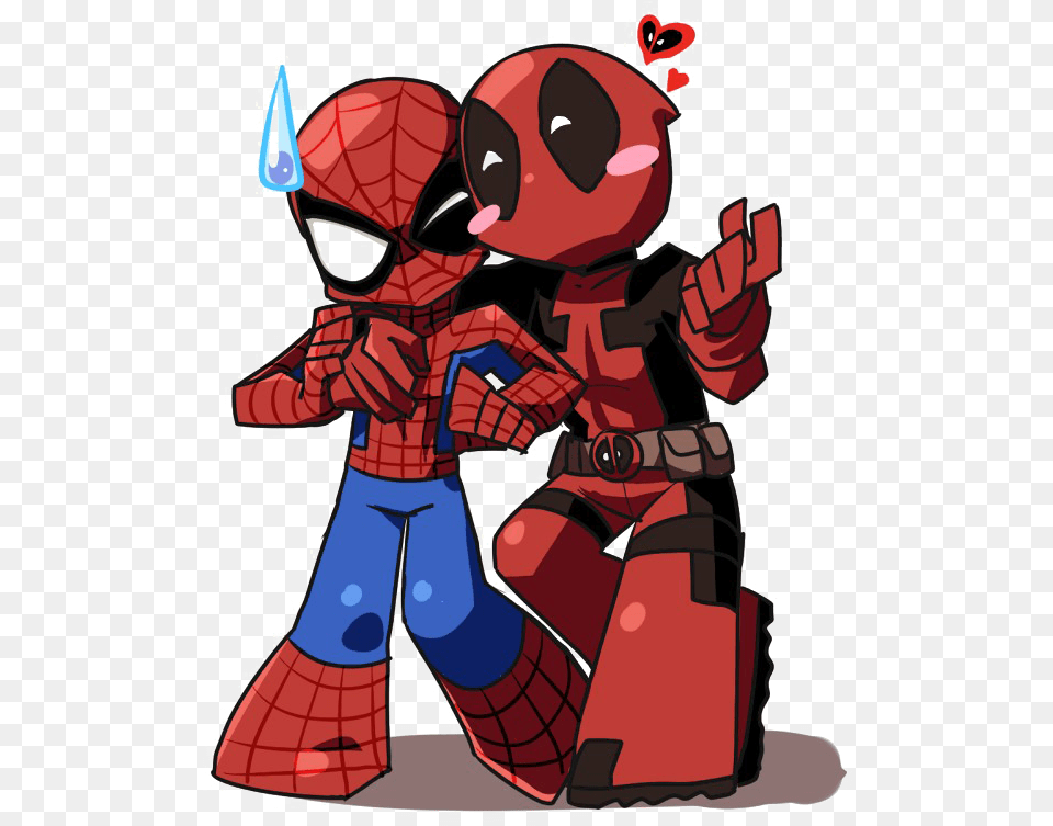 Deadpool Transparent Image Spiderman And Deadpool T Shirts, Book, Comics, Publication, Baby Free Png