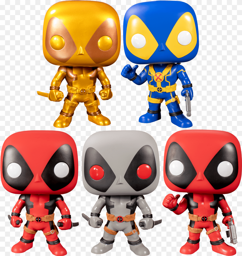 Deadpool With Swords Gold 10u201d Funko Pop Vinyl All Pop Heads Deadpool, Robot, Toy, Baby, Person Free Png Download