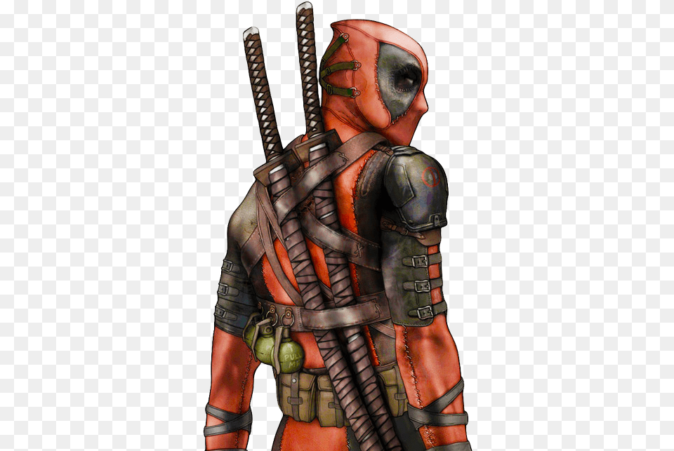 Deadpool With White Background, Adult, Male, Man, Person Free Transparent Png
