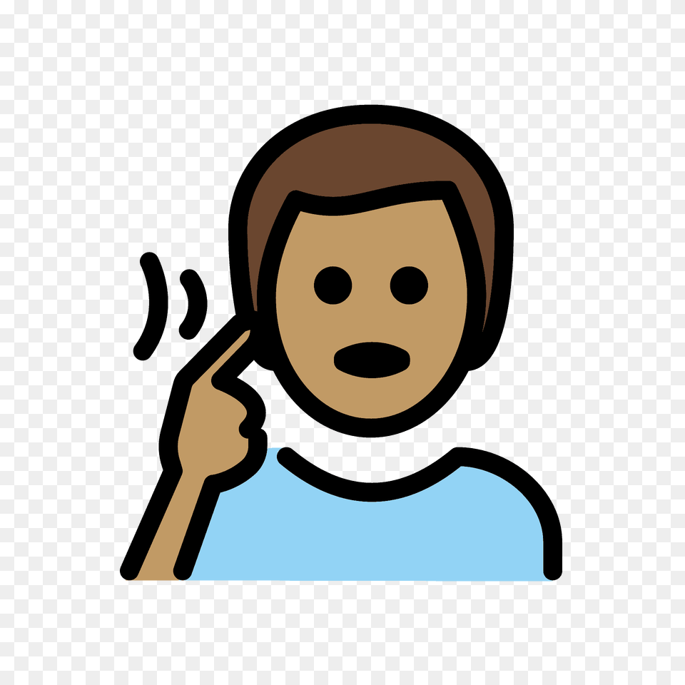 Deaf Man Emoji Clipart, Cutlery, Spoon, Face, Head Png Image