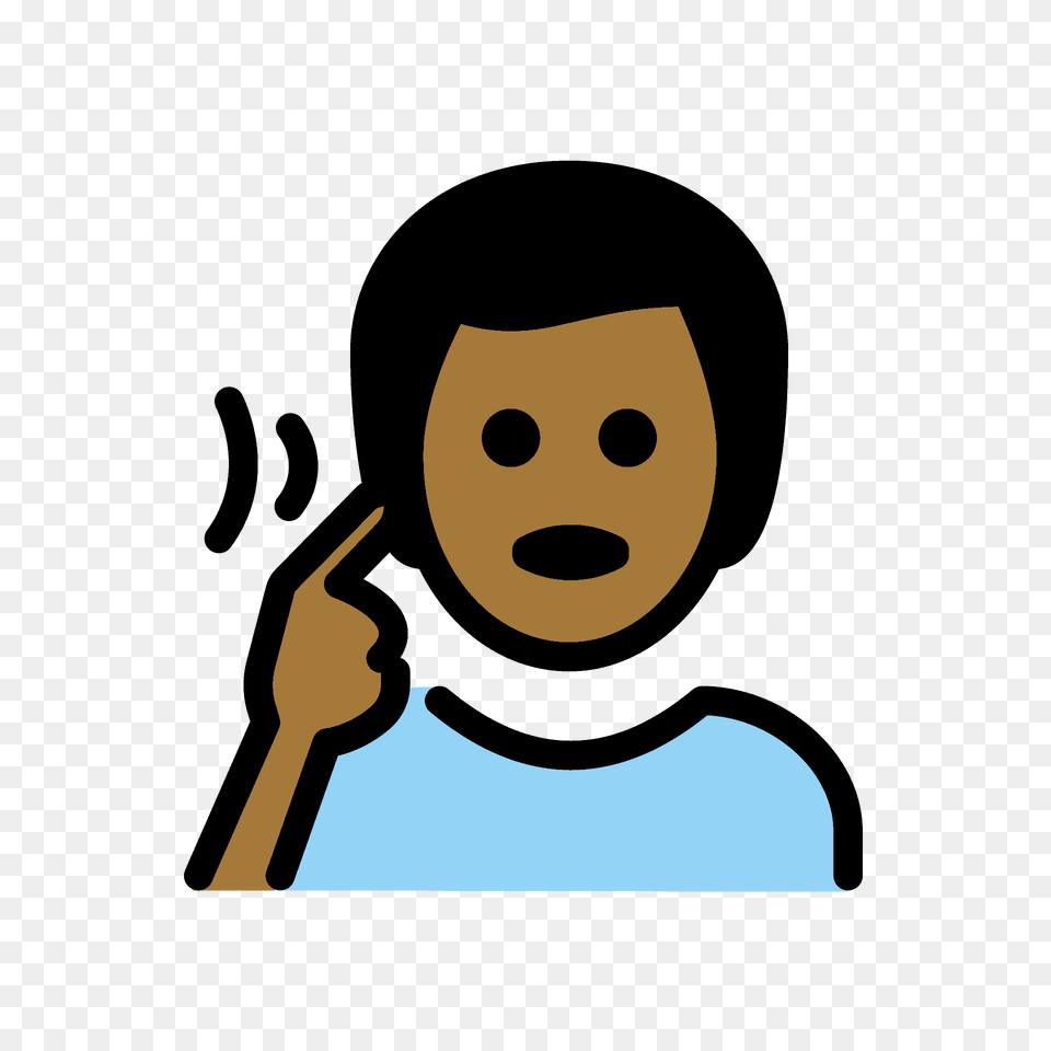 Deaf Man Emoji Clipart, Face, Head, Person, Cutlery Png