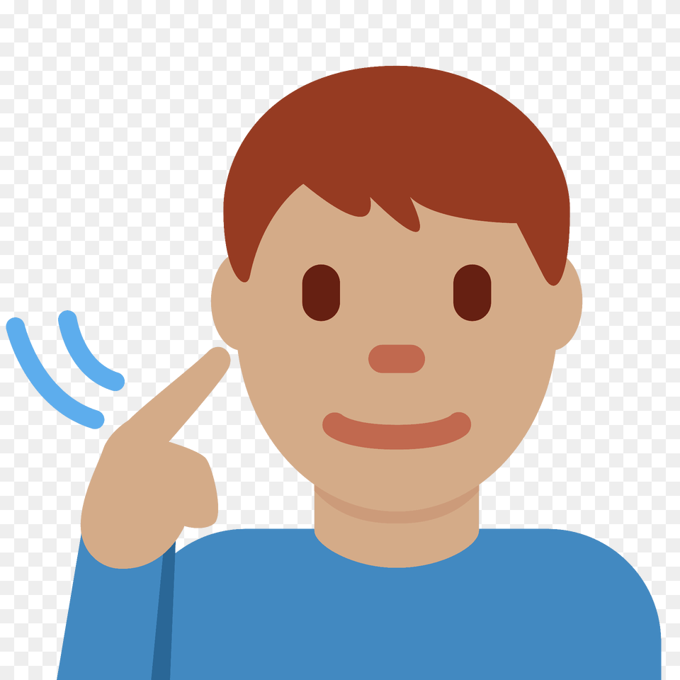 Deaf Man Emoji Clipart, Baby, Person, Face, Head Free Png