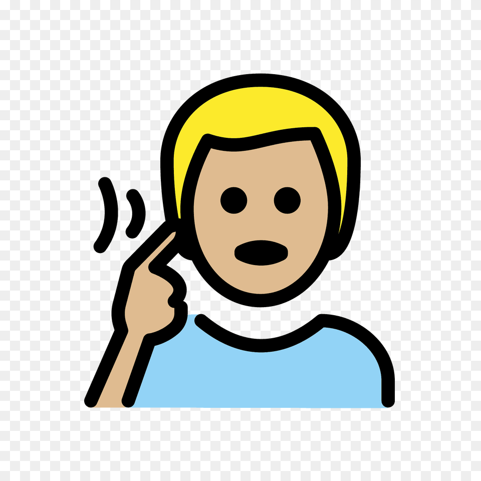 Deaf Man Emoji Clipart, People, Person, Cutlery, Baby Png Image