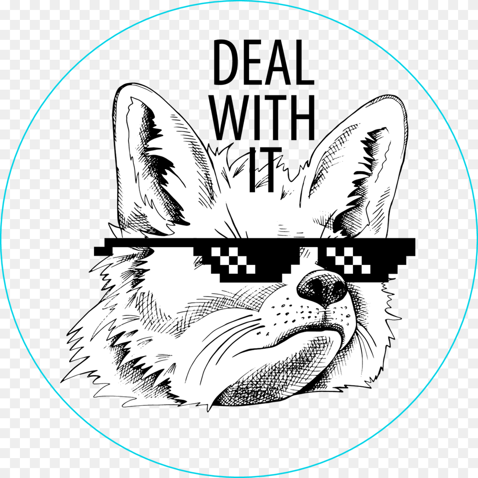 Deal With It Fox Sunglasses Meme Sticker Fox With Headphones, Animal, Mammal, Fish, Sea Life Free Png
