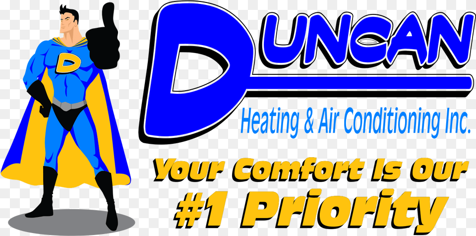 Dealer Logo Duncan Heating Amp Air Conditioning Inc, Person, Cape, Clothing, Costume Png