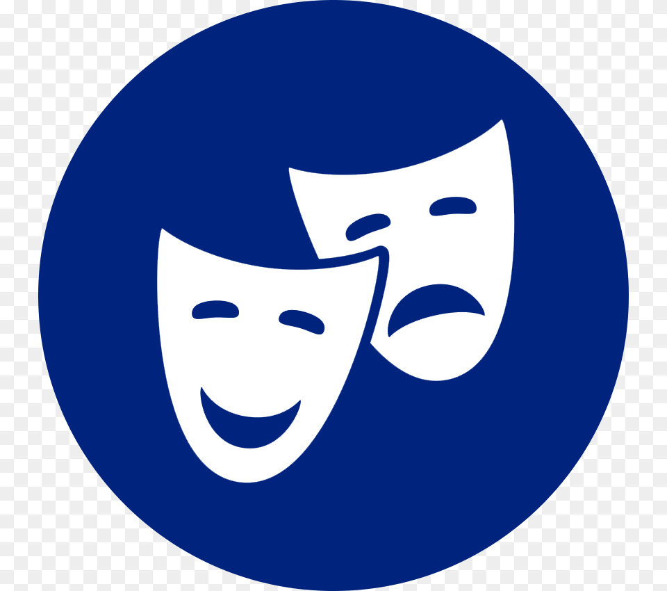 Deals Theater Icon Round, Logo, Face, Head, Person Free Png Download