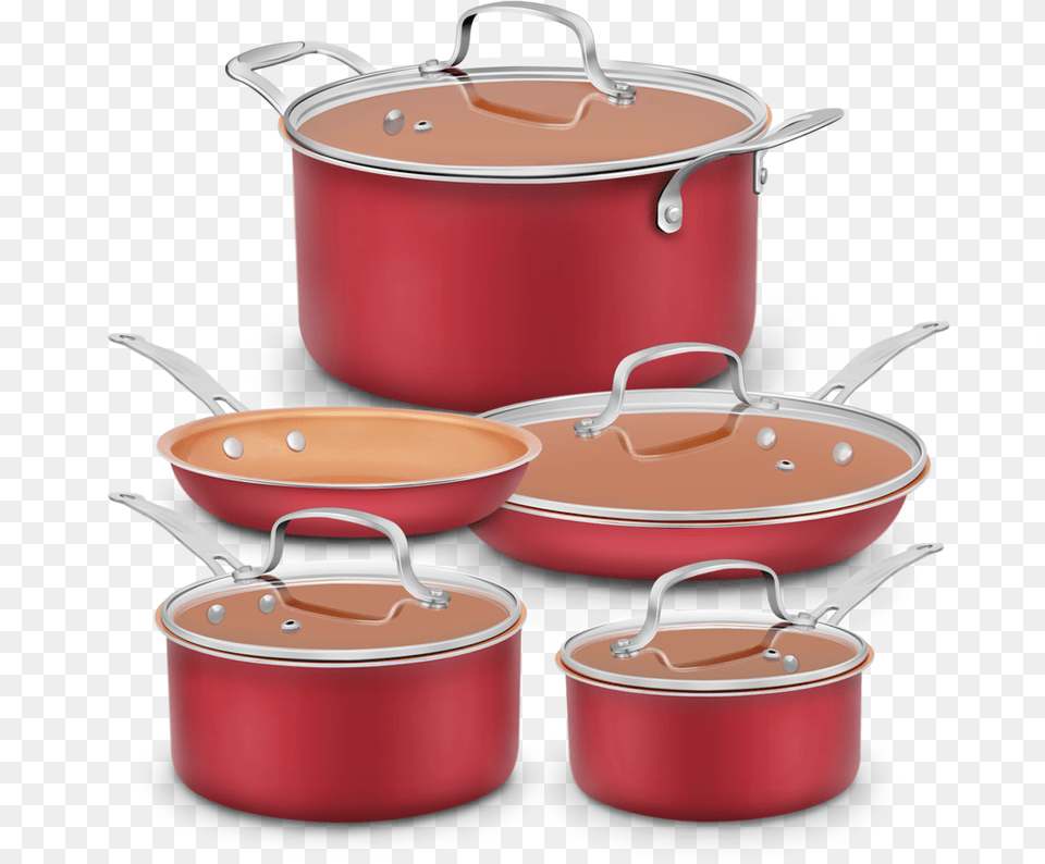 Dealz Frenzy Aluminum Infused Copper Ceramic Non Stick Cookware And Bakeware, Pot, Cooking Pot, Food, Cooking Pan Free Png Download