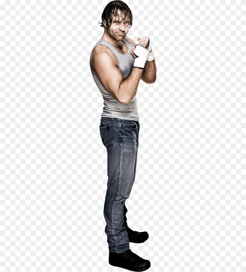 Dean Ambrose Dean Ambrose In Jeans, Undershirt, Hand, Finger, Pants Free Transparent Png