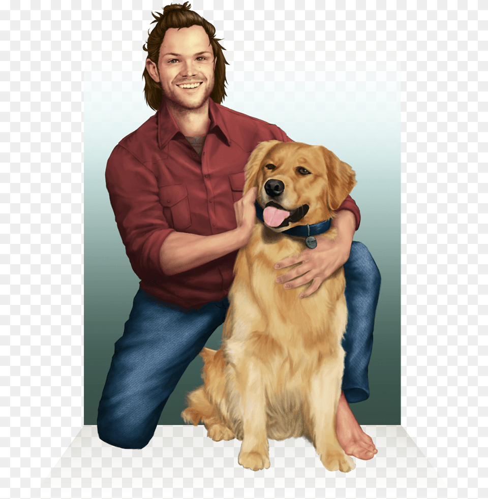 Dean And Cas At The Finish Line Sam Winchester And Dog, Pet, Animal, Canine, Golden Retriever Free Png