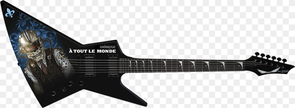 Dean Guitars Image Dean Zero Dave Mustaine Vic Rattlehead Guitar, Musical Instrument, Electric Guitar, Adult, Man Free Transparent Png