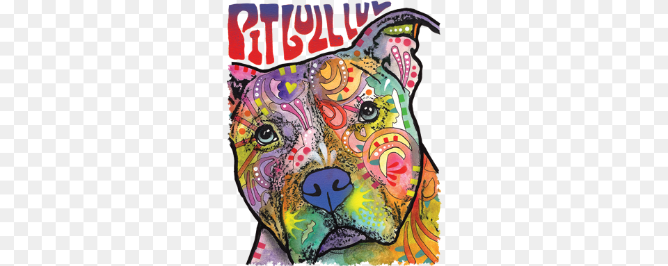 Dean Russo Canvas Wall Art Pit Bull Luv, Graphics, Collage, Painting, Person Png