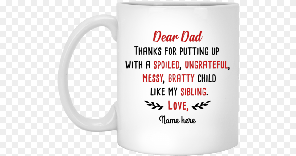 Dear Dad Thanks For My Sibling Personalized Coffee Winnie The Pooh Cute, Cup, Beverage, Coffee Cup Free Transparent Png