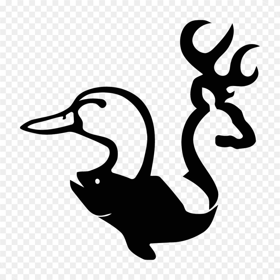 Dear Duck And Fish Head Decal His And Hers Deer, Silhouette, Stencil, Animal, Kangaroo Png Image