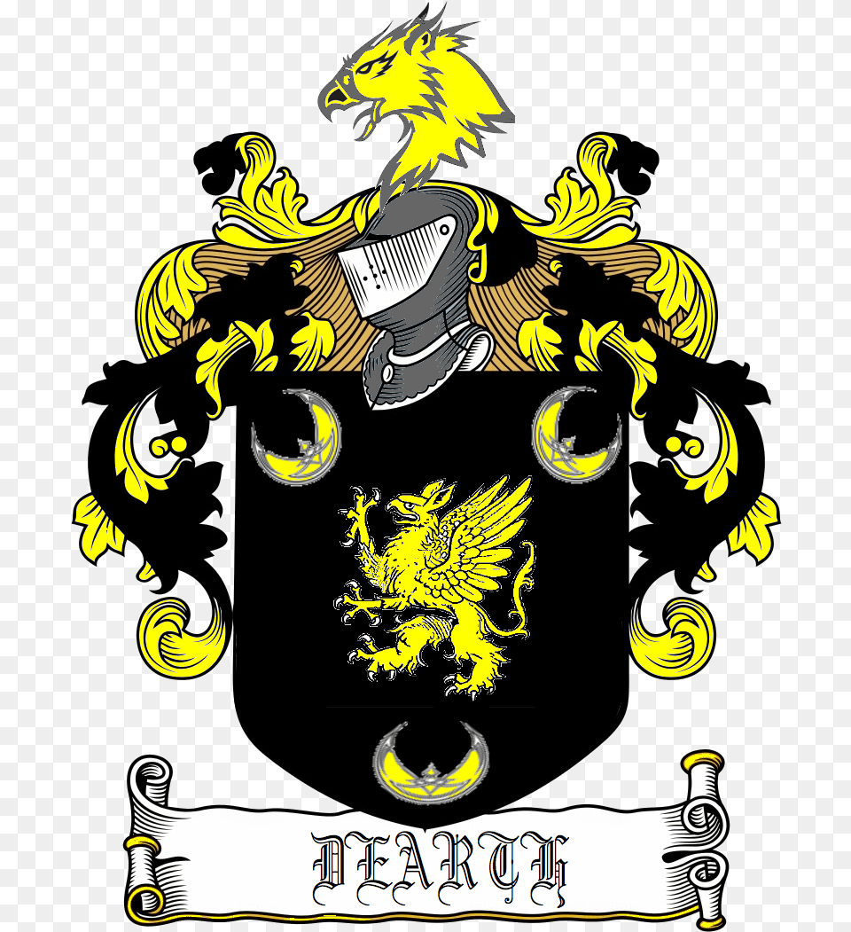 Dearth Family Crest Collyer Coat Of Arms, Emblem, Symbol, Adult, Male Png Image