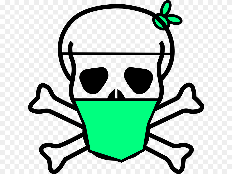 Death Clipart Crossbones, Green, Plant, Potted Plant, Pottery Png Image
