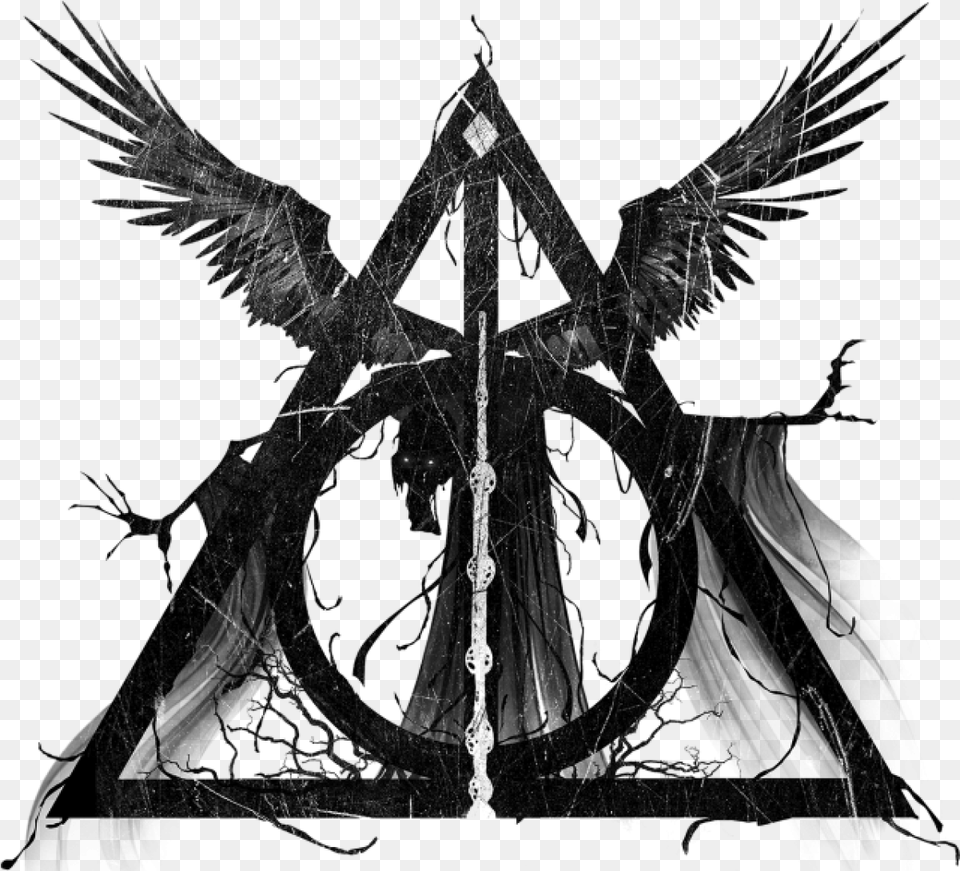 Death Deathly Hallows Tattoo, Gray Png Image