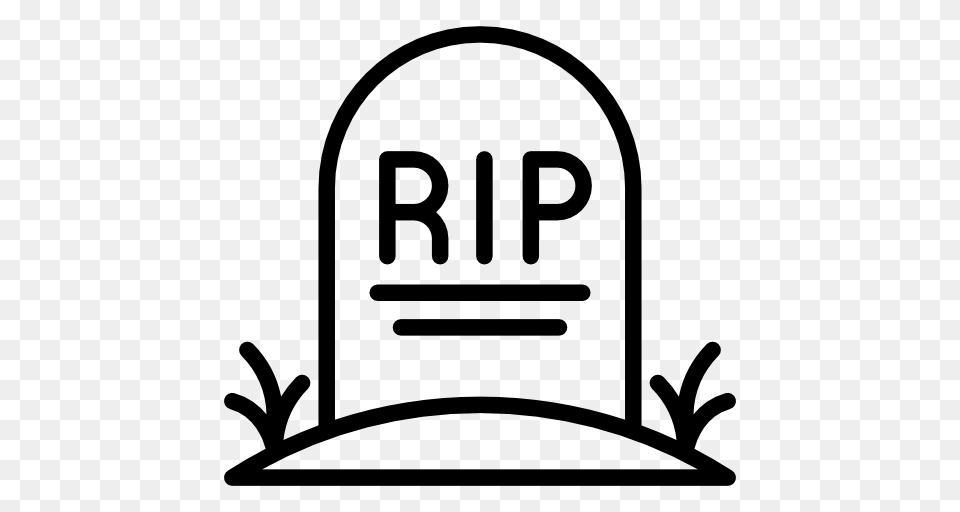 Death Halloween Stone Cemetery Rip Tomb Tombstone Icon, Gray Png Image