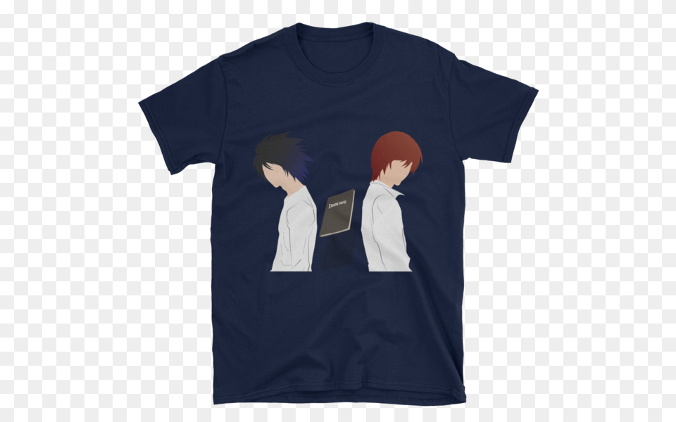 Death Note Light And L T Shirt Xit Tees, Clothing, T-shirt, Person, Boy Png Image