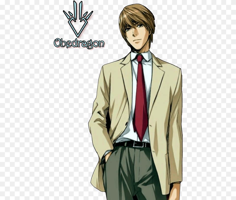 Death Note Light Yagami Clipart Hot Japanese Anime Cartoon Death Note Light Yagami, Accessories, Publication, Formal Wear, Comics Png