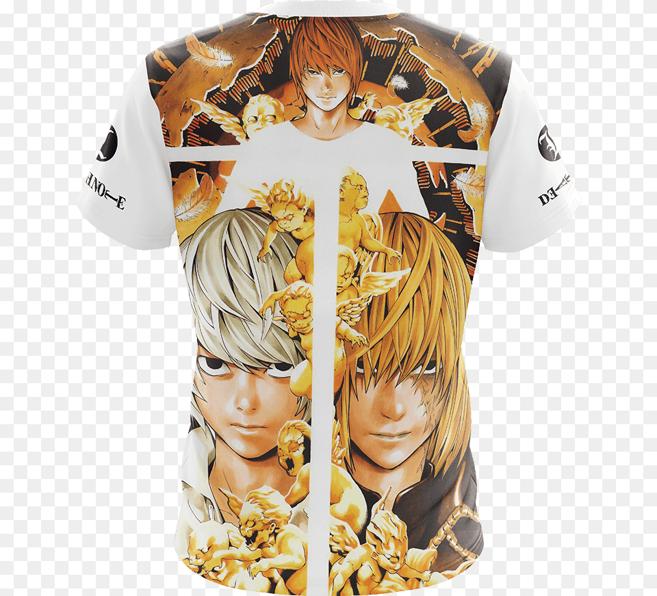 Death Note Mello Near Light Yagami Unisex 3d Tshirt Obata Takeshi Death Note, T-shirt, Book, Shirt, Clothing Free Transparent Png