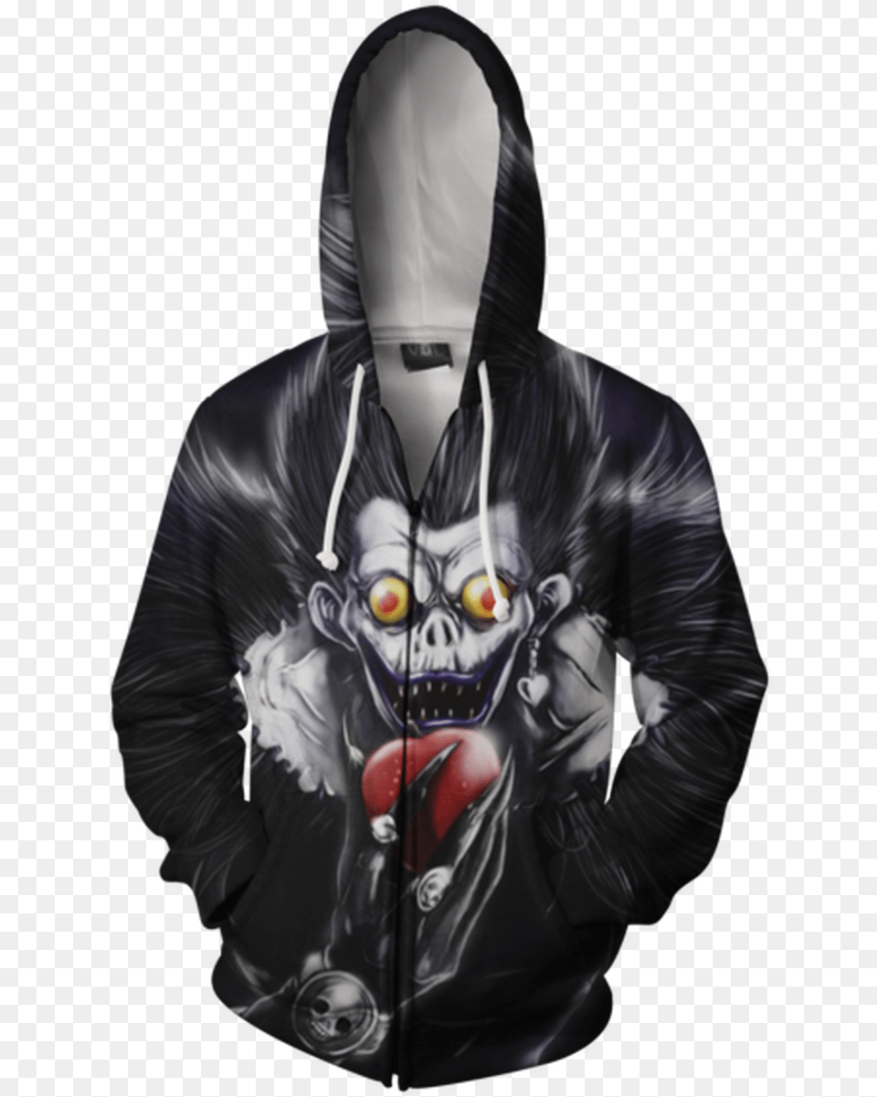 Death Note Ryuk Hoodie Hoodie, Clothing, Coat, Sweatshirt, Sweater Free Transparent Png