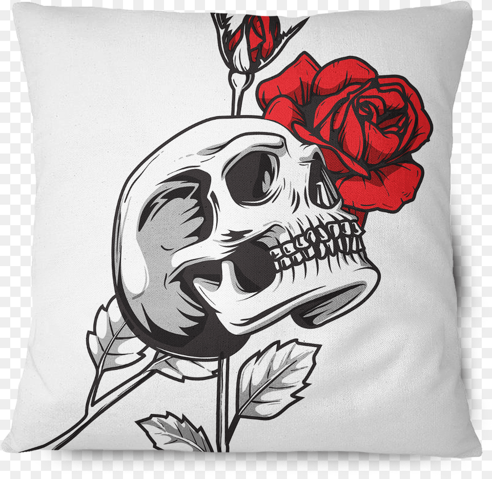 Death Rose White Pillow Cover, Cushion, Flower, Home Decor, Plant Free Png