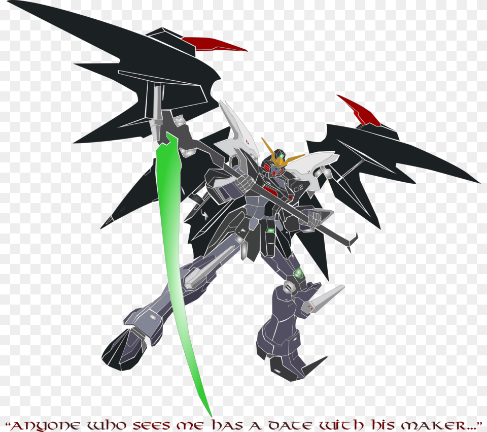 Death Scythe Gundam Deathscythe Hell, Sword, Weapon, Aircraft, Airplane Png Image