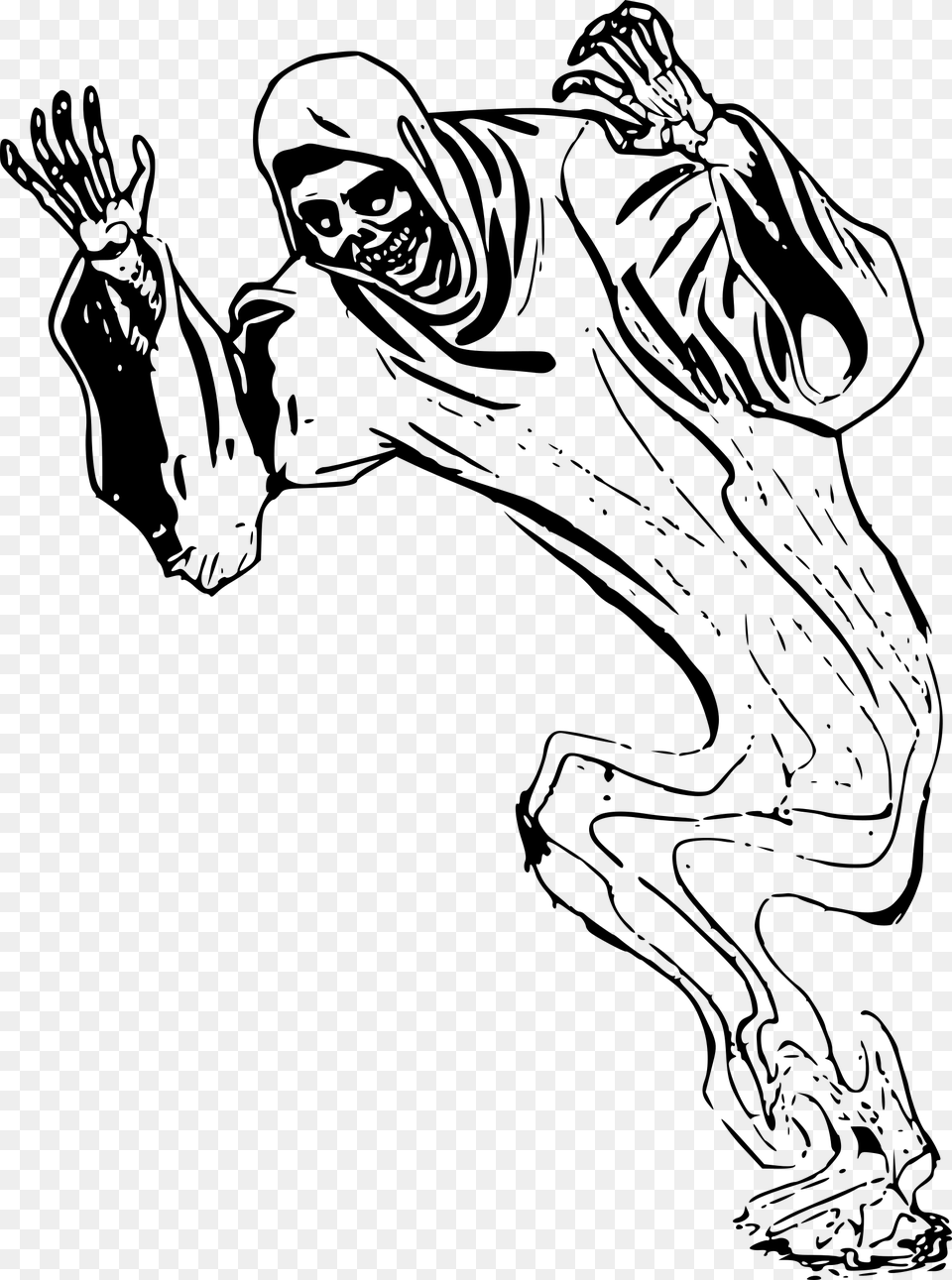 Death Specter Big Image Ghost Drawing, Gray Png