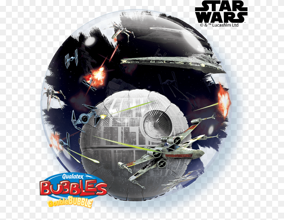 Death Star Double Bubble Balloon 24 1pc Bubble Balloons Star Wars, Aircraft, Airplane, Transportation, Vehicle Png