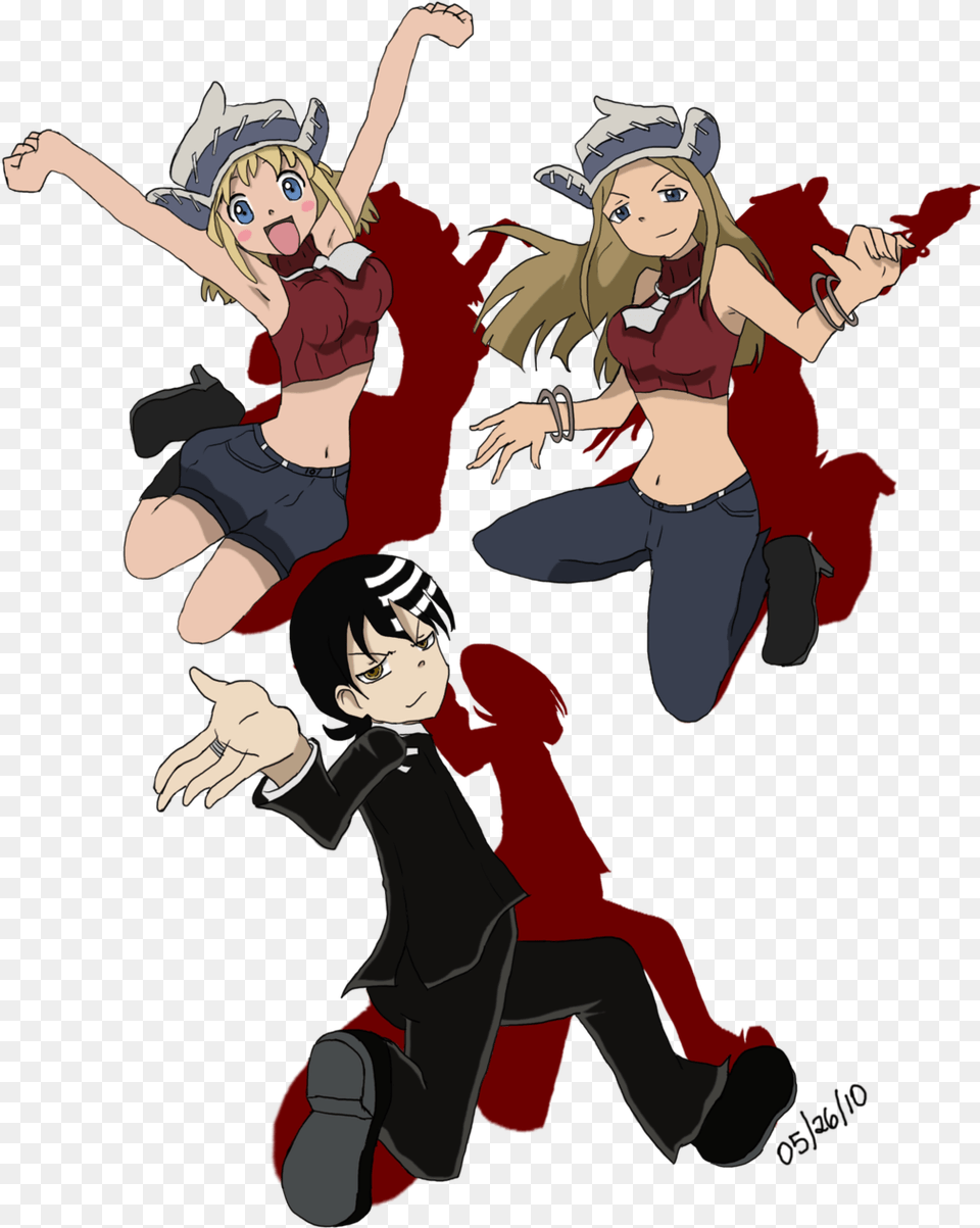 Death The Kid And Thompson Sisters Devil Part Timer, Publication, Book, Comics, Person Free Transparent Png