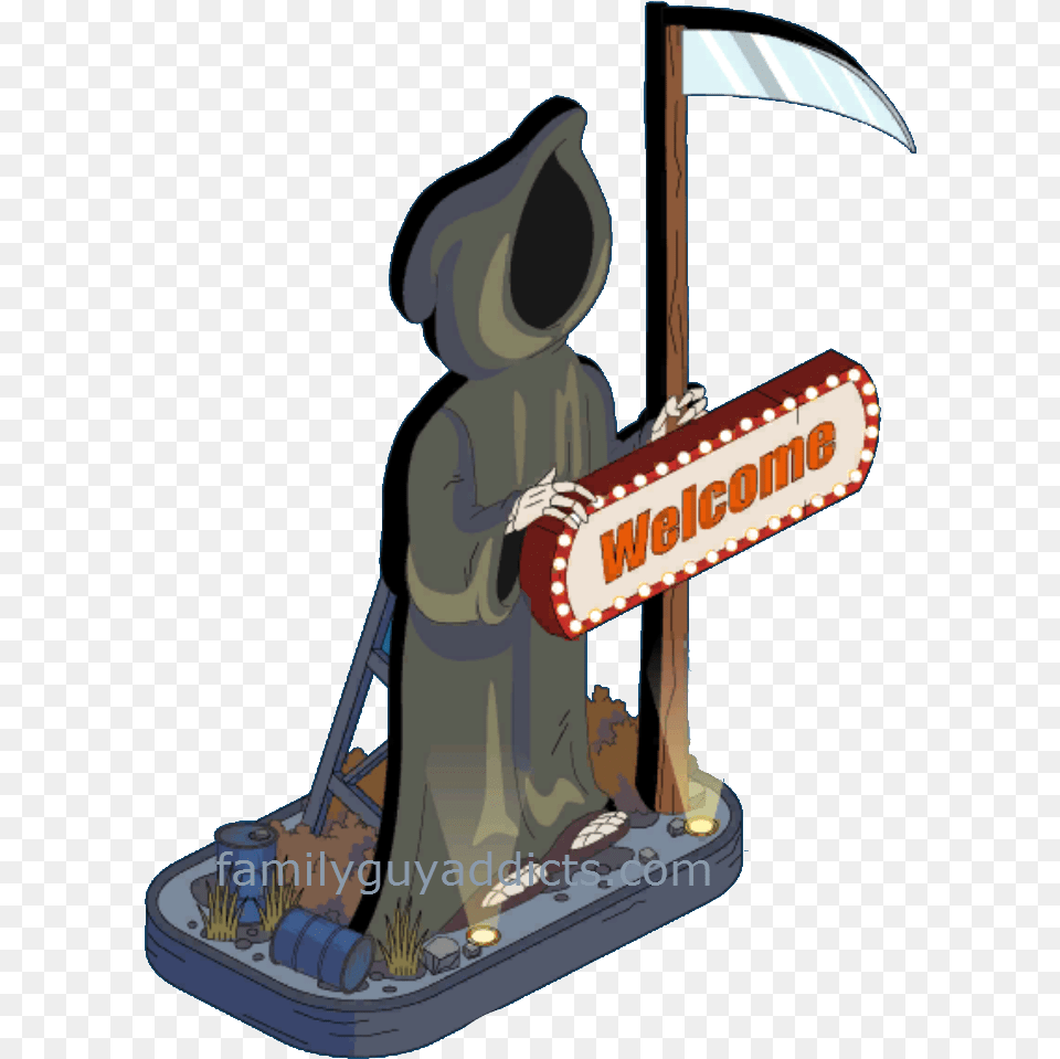Death Welcome Sign Cartoon, Person, Device Png Image